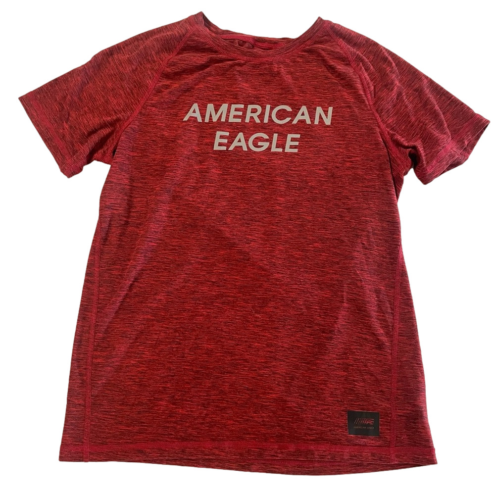 American Eagle Outfitters Flex Red Short Sleeve Graphic Logo T-Shirt Size Small - Picture 1 of 6